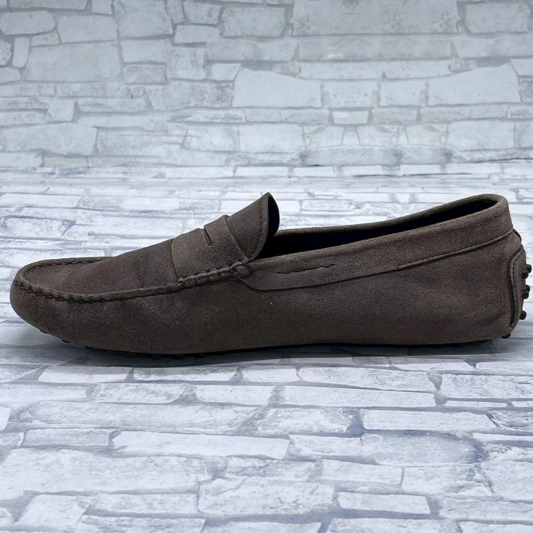 TOD'S ドライビングシューズ スエード グレー スリッポン 9 27cm