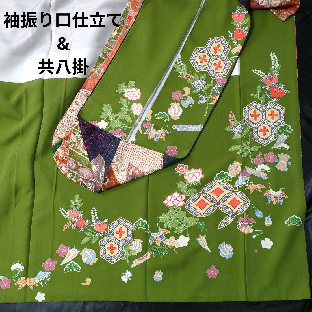 117 豪華お仕立て 暈し染め 金通し 疋田染め 振袖フルセット正絹 紫