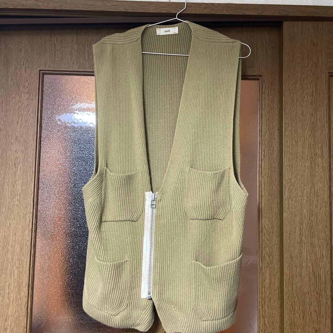 unfil アンフィル　レディース　ヘンプ　ニットベスト スカートセットアップ1 unfil / アンフィル】ジップアップ ニットベスト - メルカリ