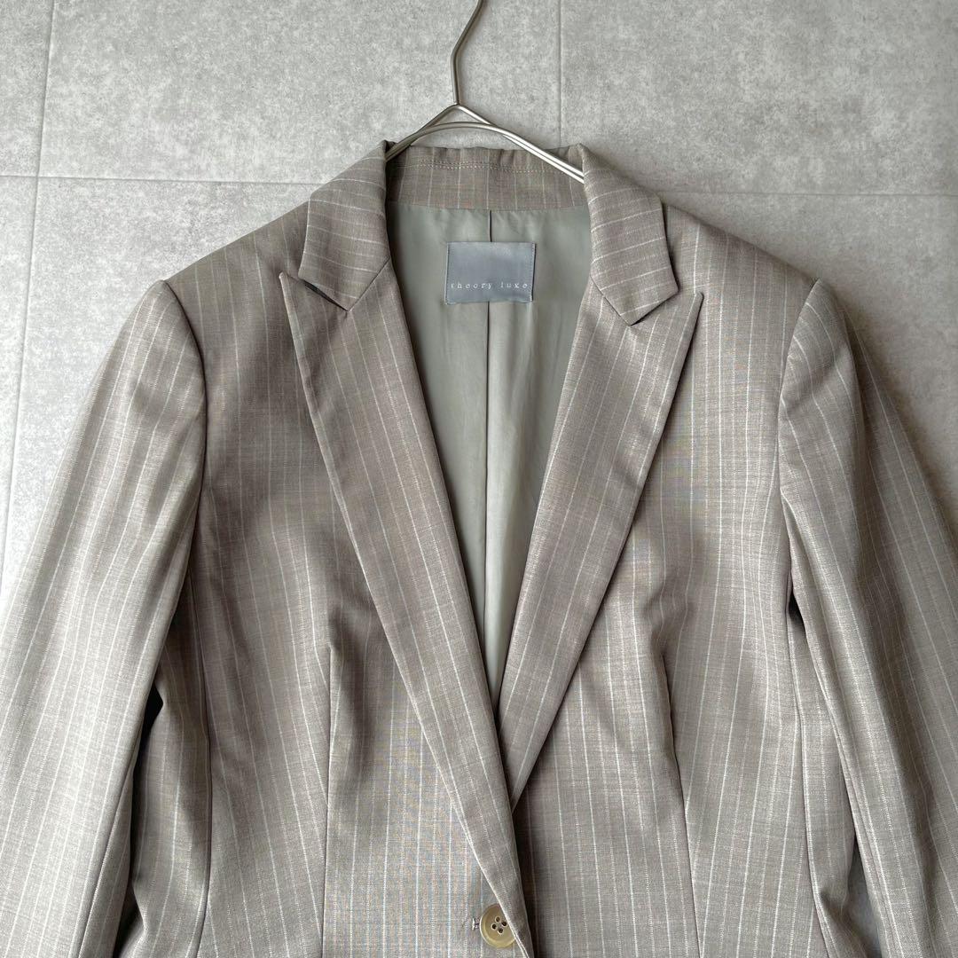 Theory luxe ロロピアーナ ストライプ スカート スーツ 38/40