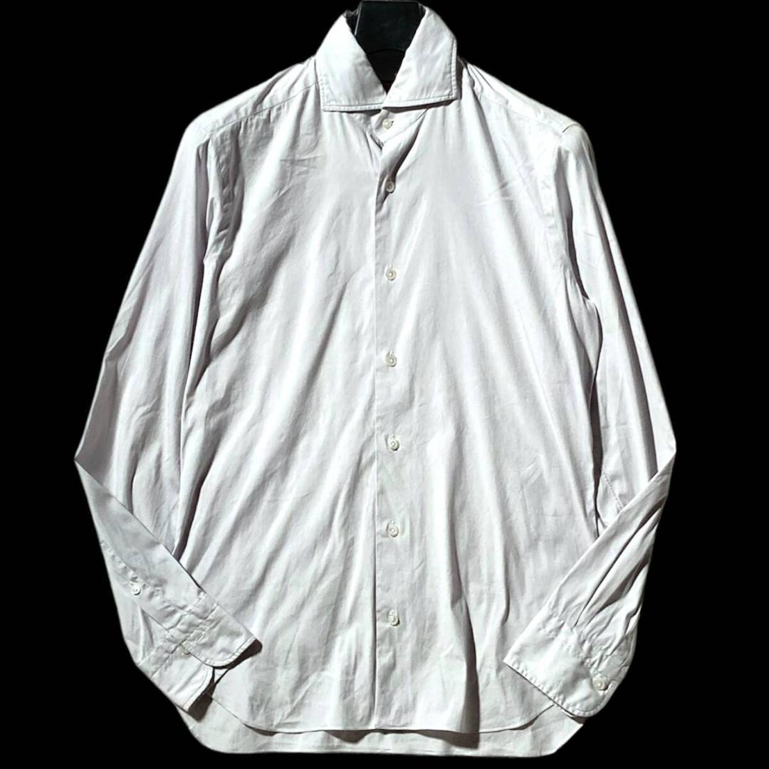 BARBA★DANDYLIFE★強ストレッチ ホリゾンタルカラー長袖シャツ 38