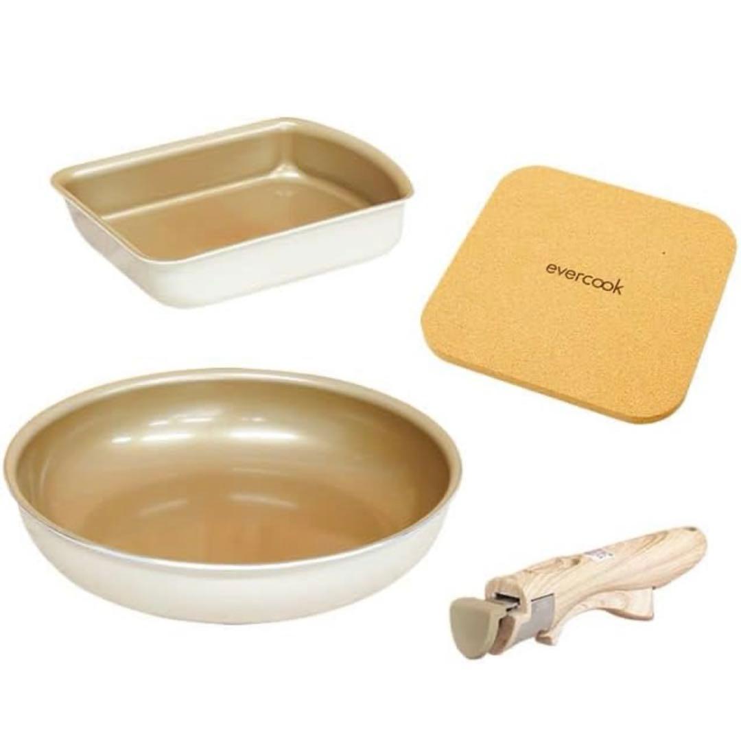 エバークック ホワイト ガス火専用 フライパンセット