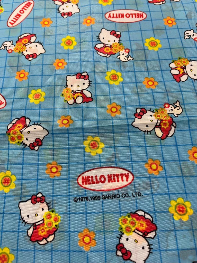 【未使用】ハローキティ　ナイロン生地　水色1999年