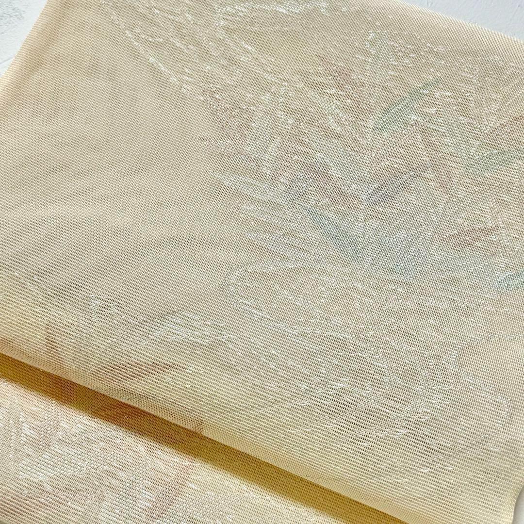 夏帯 未使用未仕立て 西陣織 竹 笹 流水 眼鏡証紙 紗 袋帯 NO-1044