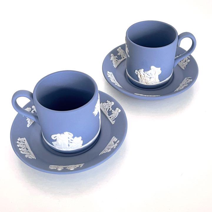 ウェッジウッド　コーヒーカップ　ジャスパーデミタスカップ&ソーサー　２セット