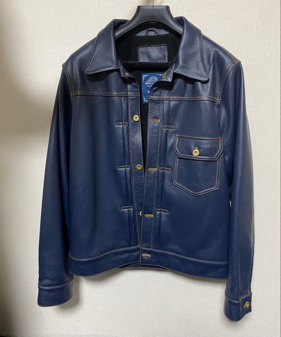 Gabriel ネイビー レザー ジャケット
