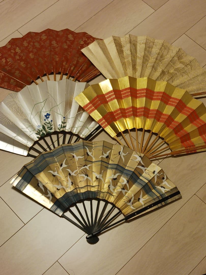 京都十松屋福井扇舗 舞扇子 5本セットやや傷や汚れあり