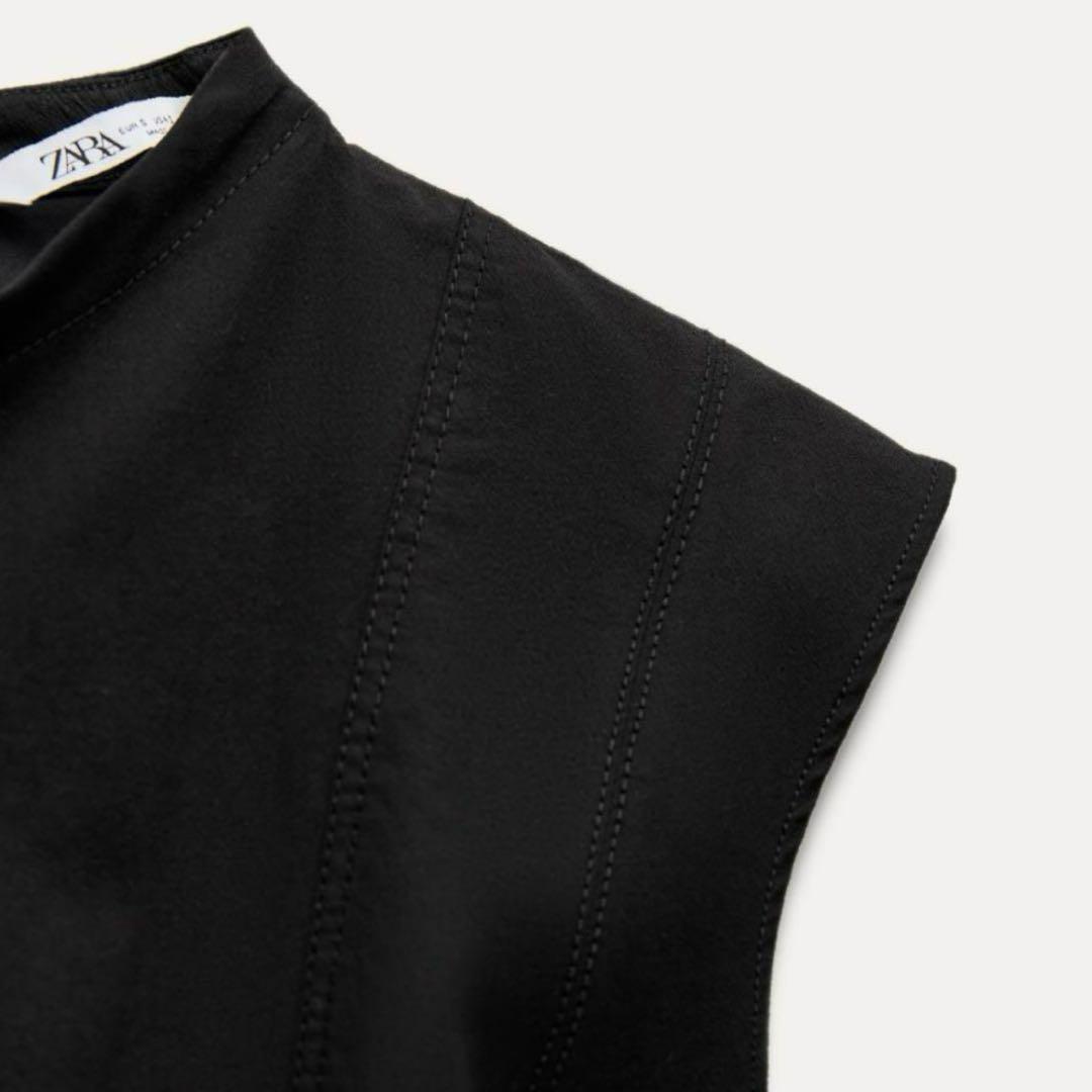 ZARA 新品 ゴデットミニワンピース ZW COLLECTION ブラックXS