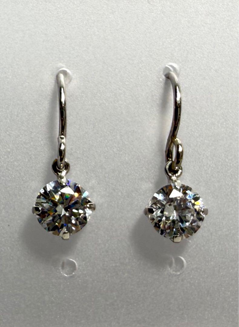 キラッ！キュービックジルコニア　16-5㎜　K14WG ピアス（269578）