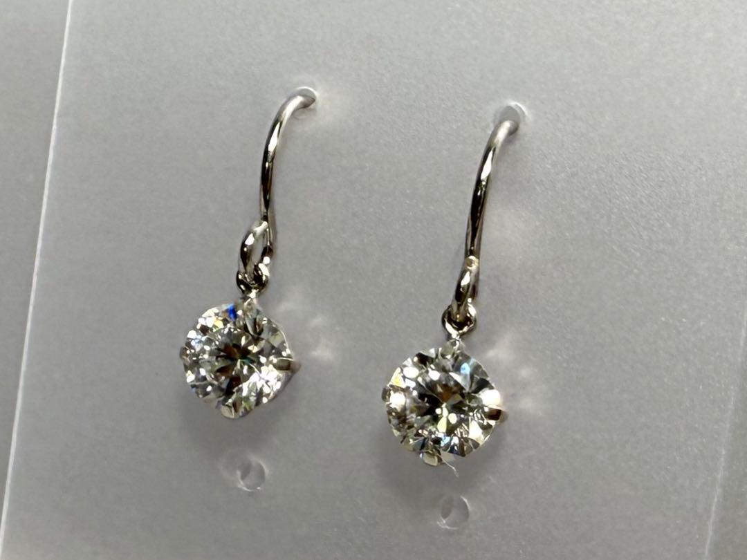 キラッ！キュービックジルコニア　16-5㎜　K14WG ピアス（269578）