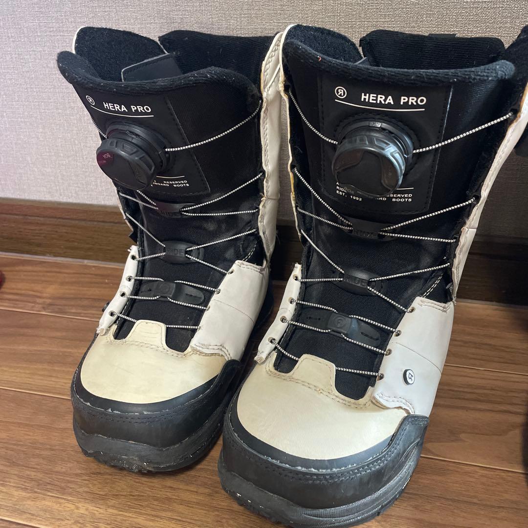 HERA PRO スノーボードブーツ 女性用 ホワイト ブラック 22.5cm