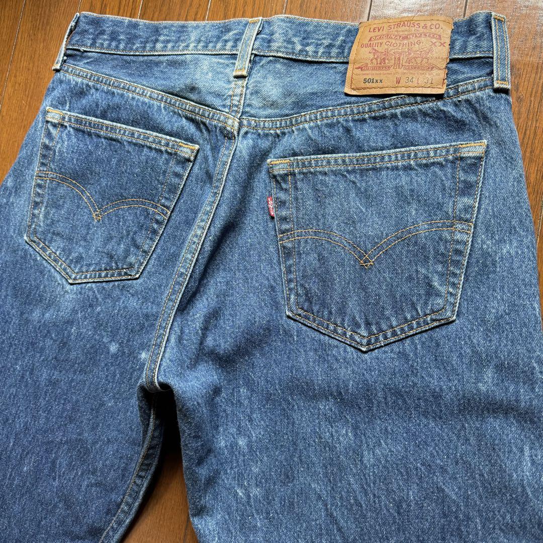 【90s】Levi's 501xx USA製 リジッド ブリーチ W34
