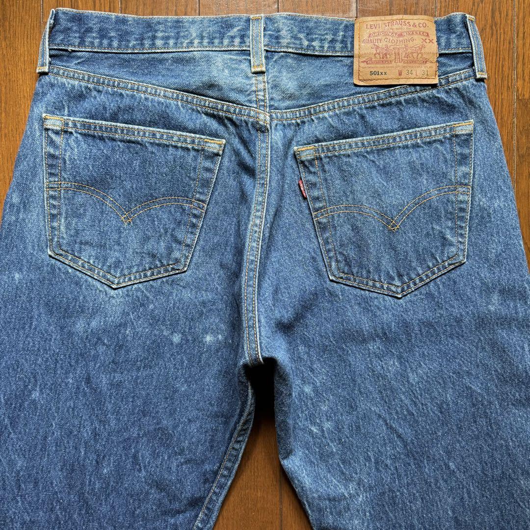 【90s】Levi's 501xx USA製 リジッド ブリーチ W34