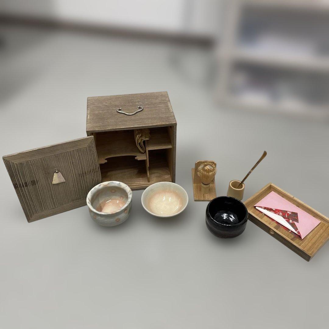旅箪笥　茶道具セット　旅箪笥 茶道具 御棚 飾り棚　アンティーク