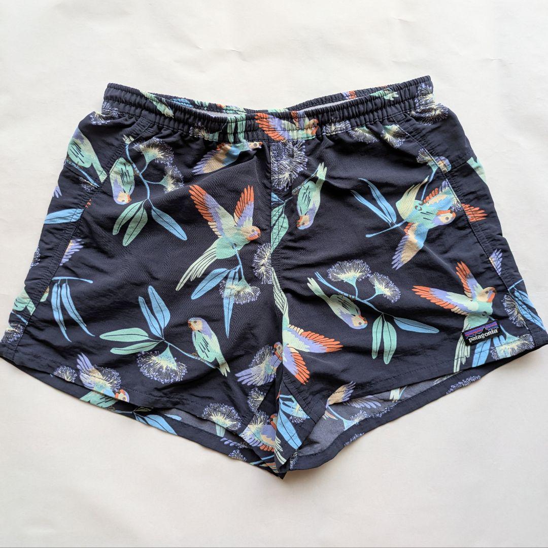 Patagonia バギーズ ショーツ XXS レディース PANN 鳥 patagonia バギーズショーツ 鳥プリント レディース ネイビー XS
