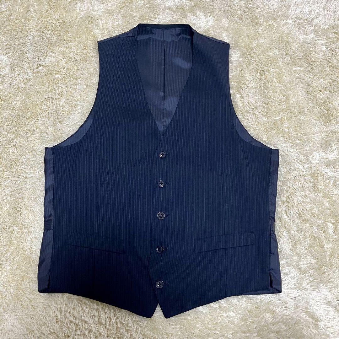 【極美品】スーツセレクト セットアップ スーツ スリーピース ブラック 黒 XL