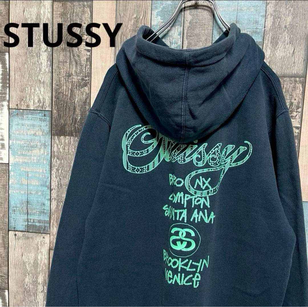 【レア】ステューシー STUSSY パーカー ワールドツアー ビッグロゴ