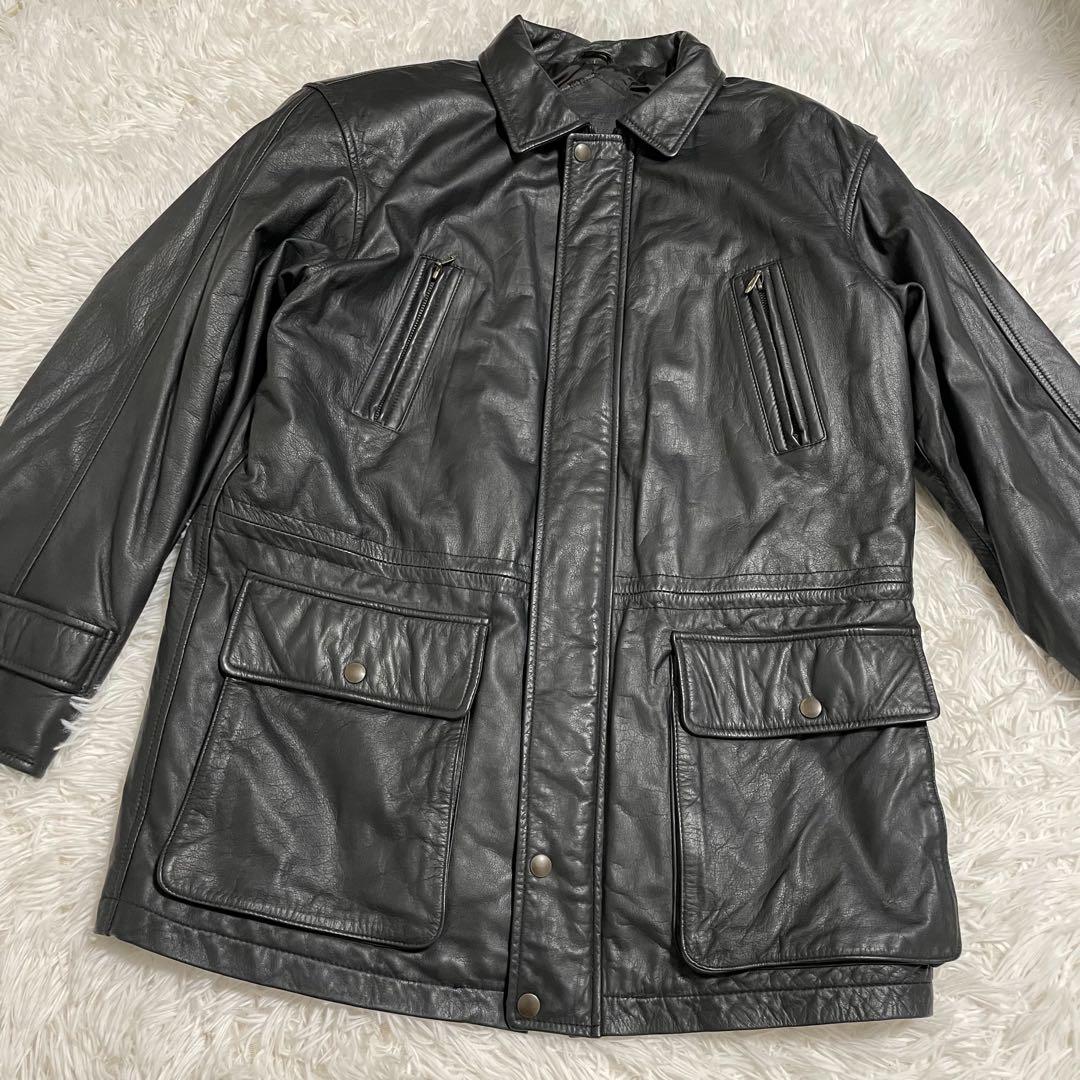 VINTAGE レザーアウター ブラック レザージャケット L〜XLサイズL・VINTAGE