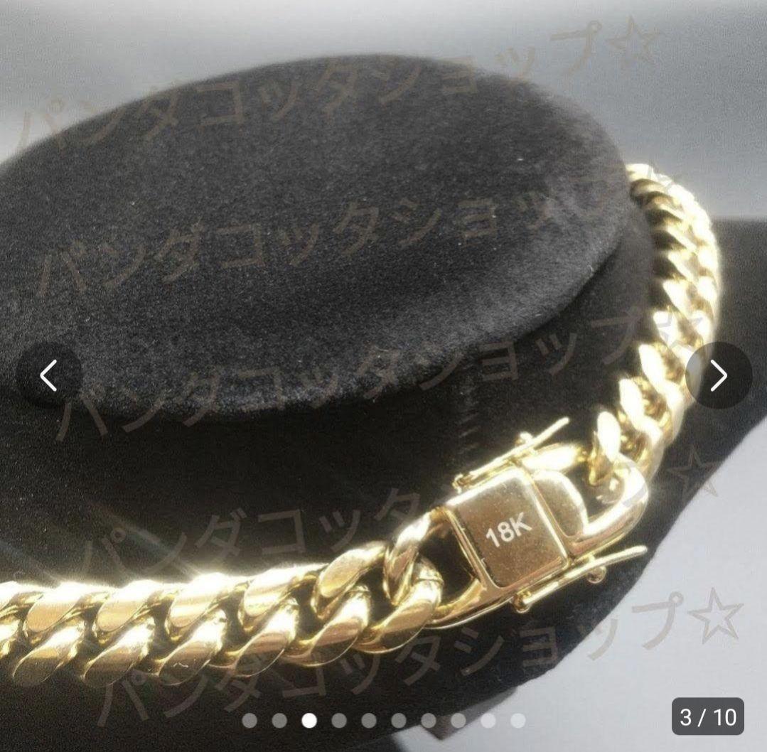 【60cm】【50cm】【10mm】【18K刻印あり】【Miami Cuban】
