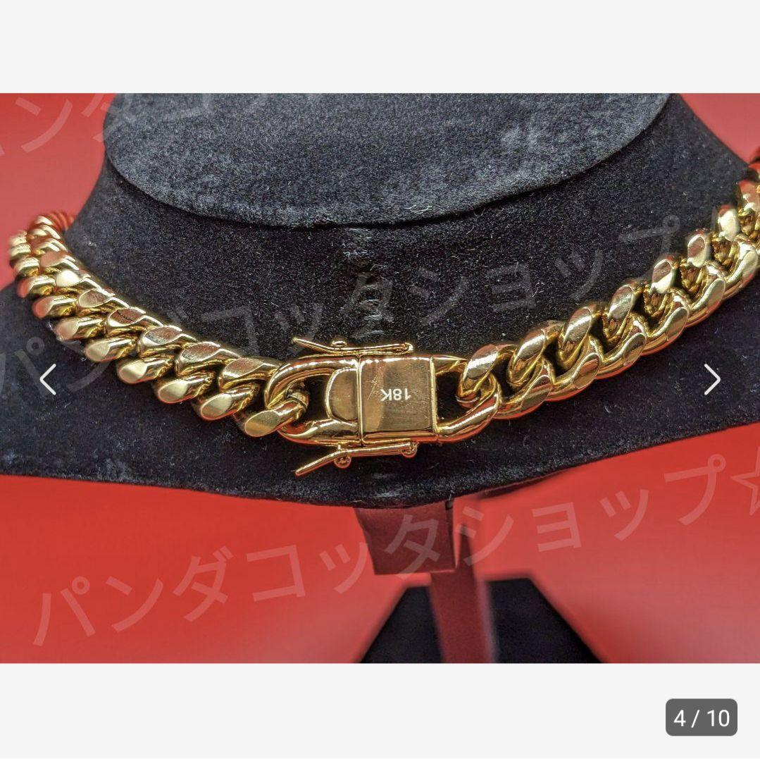 【60cm】【50cm】【10mm】【18K刻印あり】【Miami Cuban】