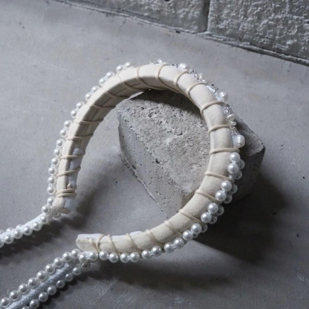 85℃ headband / white oldhoney