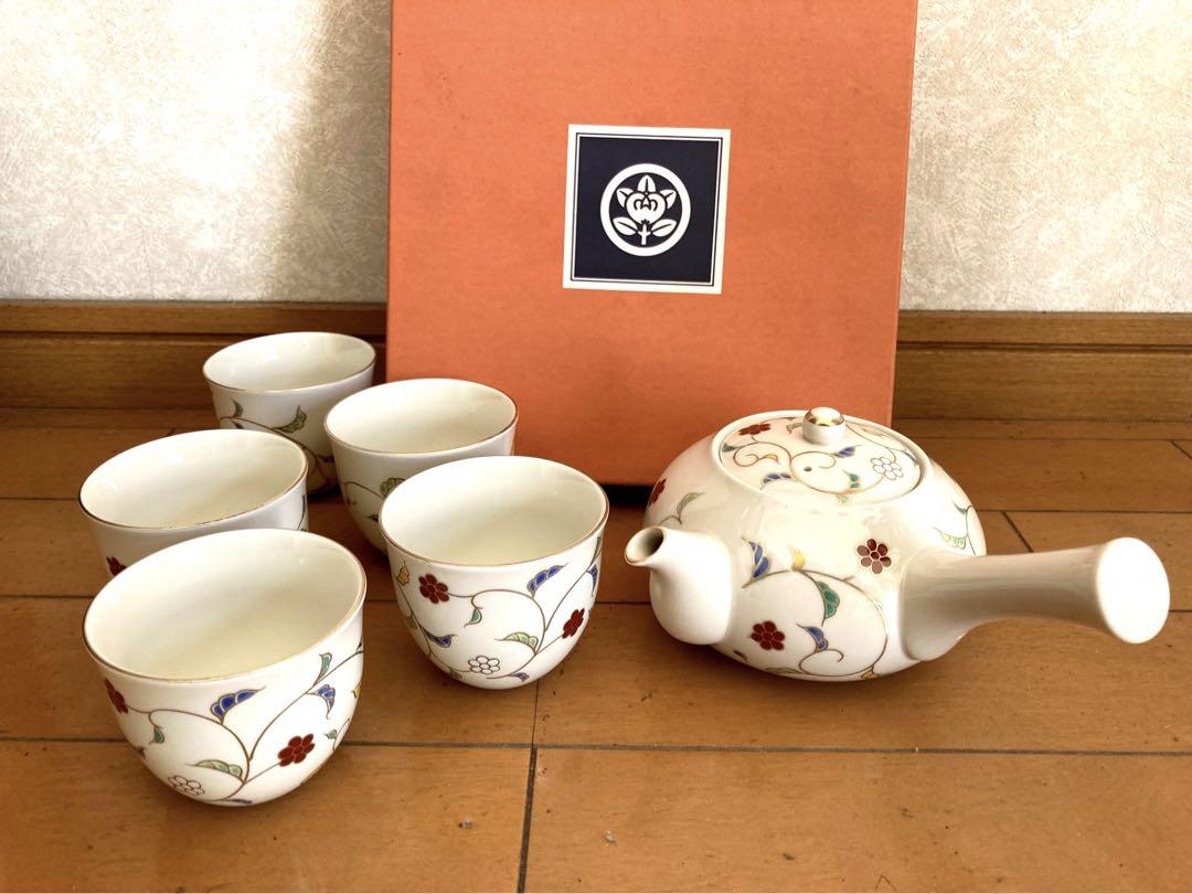 たち吉色唐草茶器＊急須湯呑みセット＊昭和レトロ