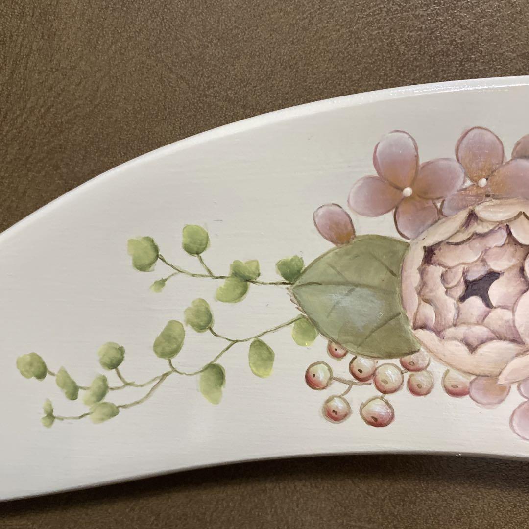 ♪♪トールペイント作品♪♪お花のハンガー【バラと紫陽花と赤い