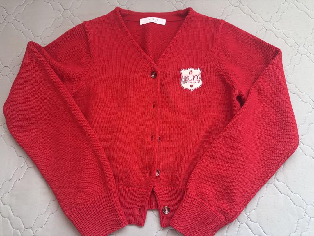 Herlipto Be Mine Emblem Knit Cardigan