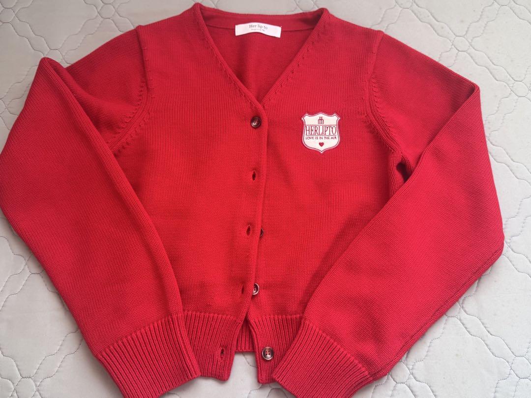 Herlipto Be Mine Emblem Knit Cardigan