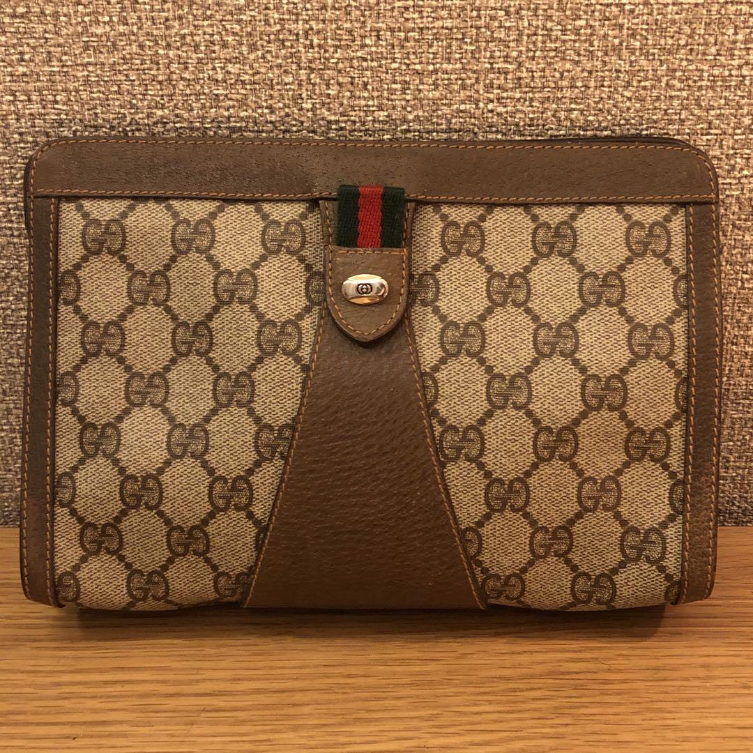 GUCCI【タグ付き】 紙タグ付美品】オールドグッチ（OLD GUCCI）☆GG柄レトロク