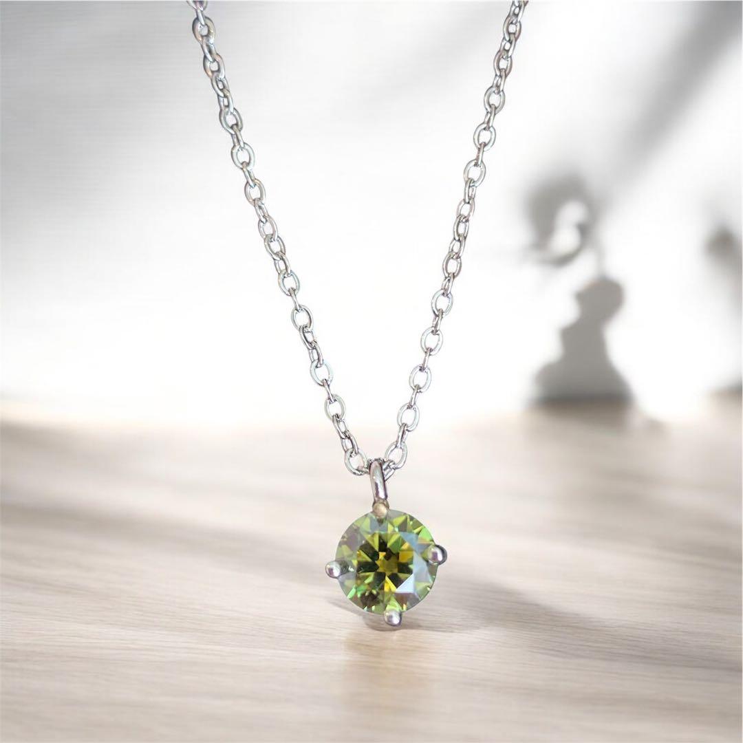 0203103 赤字処分 1ctモアサナイトペンダント グリーン系 1ct】モダン