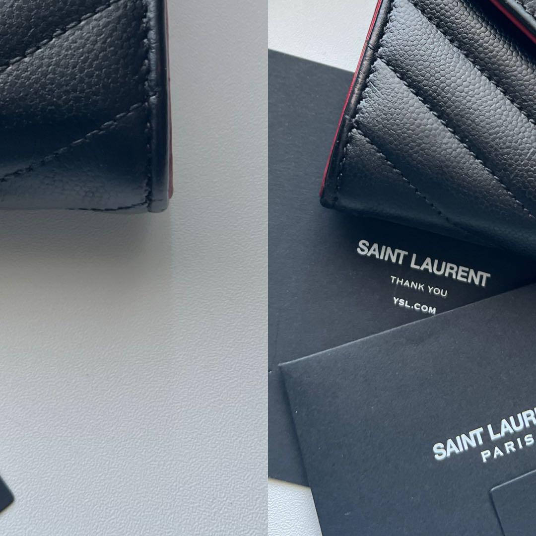 213 極上美品 SAINTLAURENT イヴサンローラン 2つ折り 長財布