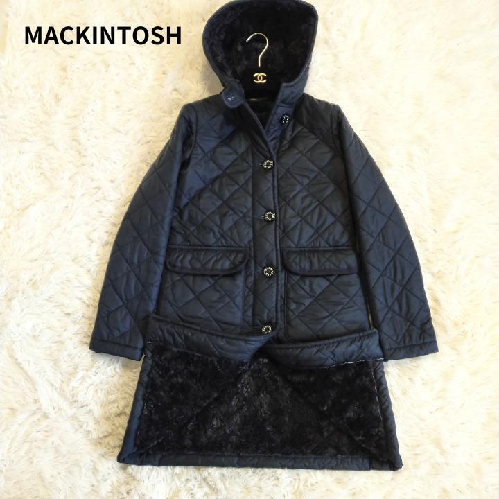 マッキントッシュ　キルティングコート　裏ボア　ネイビー　XSサイズ