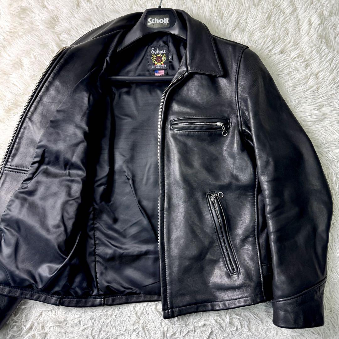 美品/希少✨schott トラッカージャケット　ライダース　103US 黒