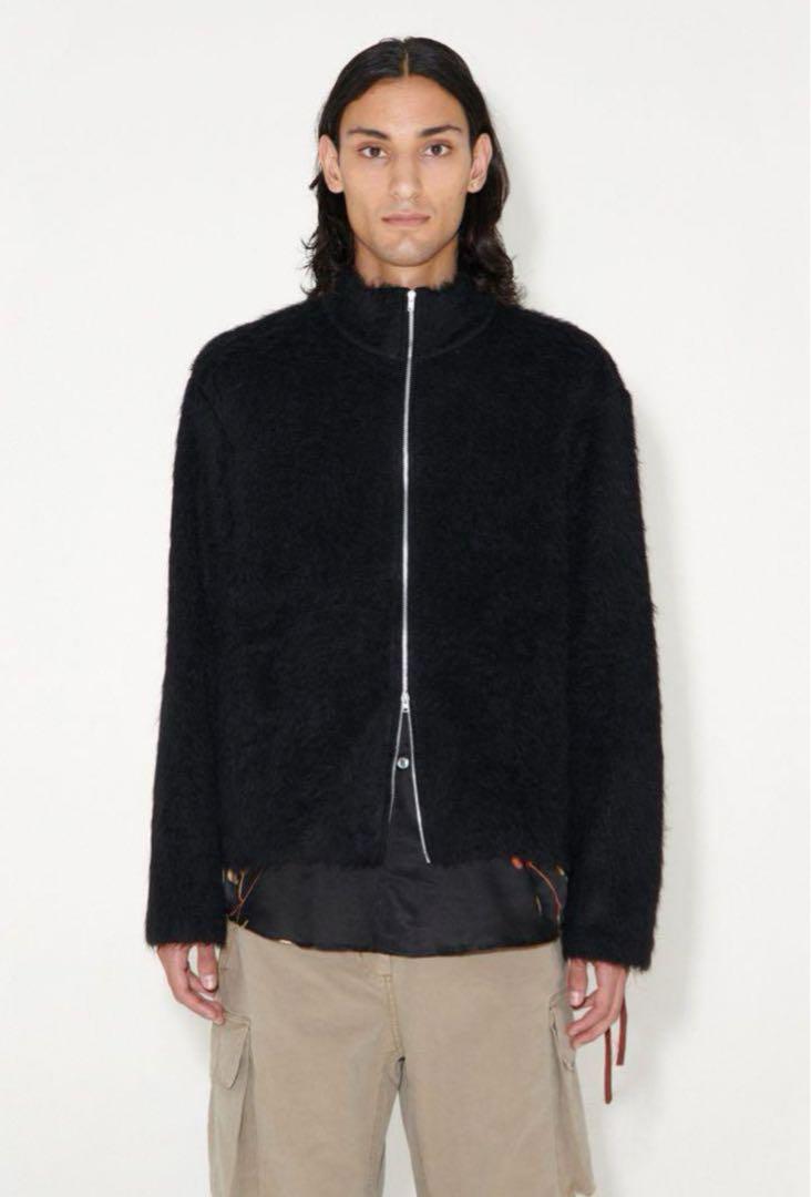 トップス our legacy shrunken fullzip polo black