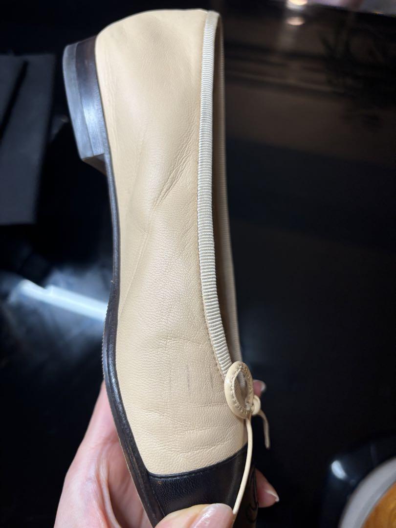 CHANEL バレエシューズ ベージュ/ブラック 36、5 美品
