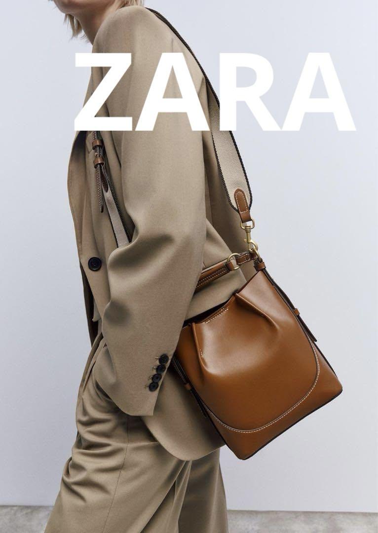 ZARA/トップステッチバケットバッグ - メルカリ