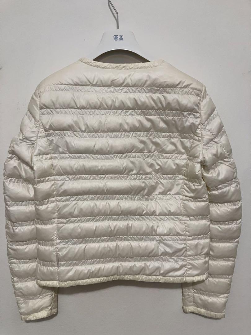 Moncler モンクレール　フリルギャザーノーカラーライトダウンジャケット