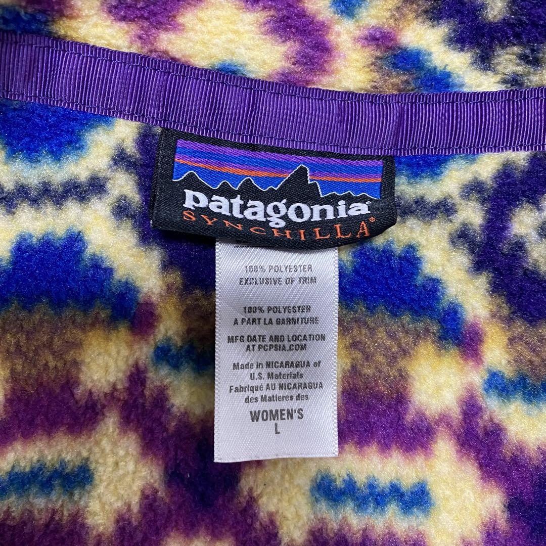 patagonia　シンチラ　スナップt　総柄　幾何学　レディースL