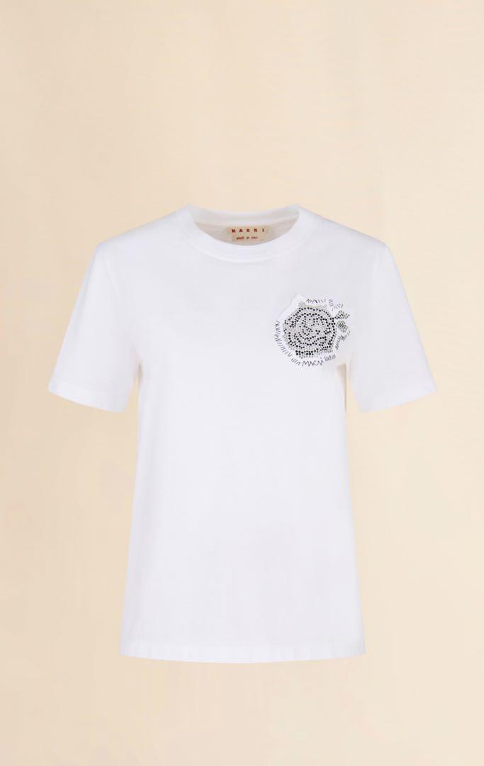 ホワイト グラフィックプリント Tシャツ 半袖