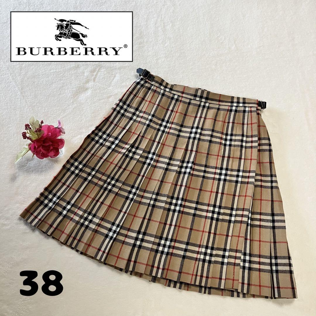 Burberry BLUE LABEL フレアプリーツラップスカートノバチェック