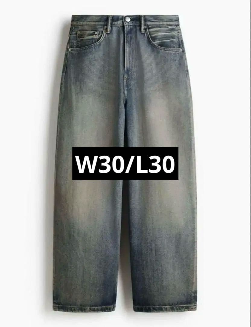 H&M スーパーバギーデニム　ダークデニムブルー31/30