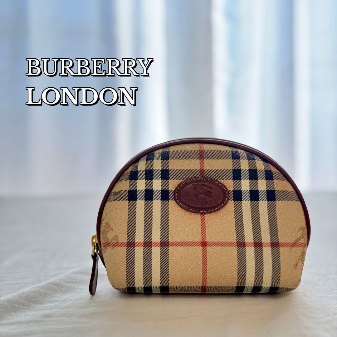 【極美品】Burberry OLDノバチェック レザーポーチ イタリア製