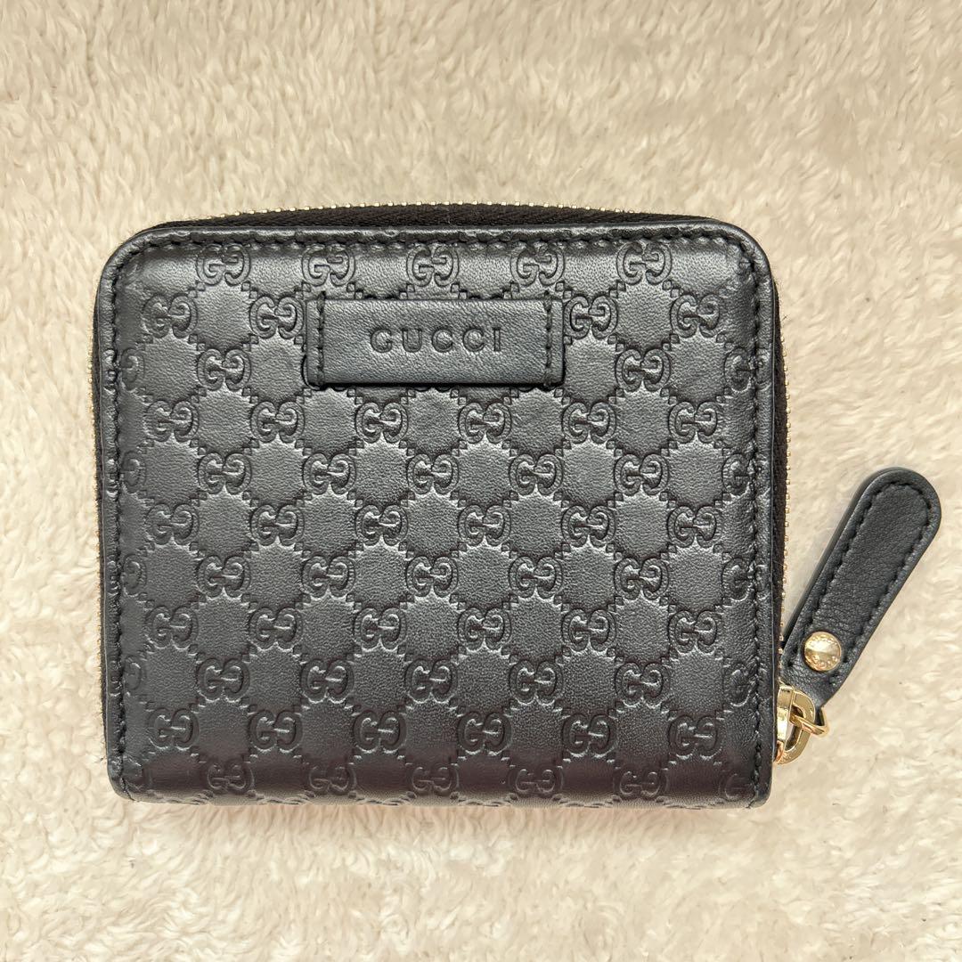 GUCCI 折り財布 ブラック ラウンドファスナー