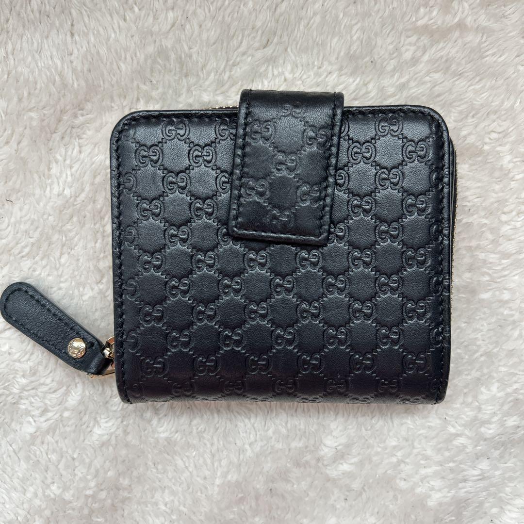 GUCCI 折り財布 ブラック ラウンドファスナー
