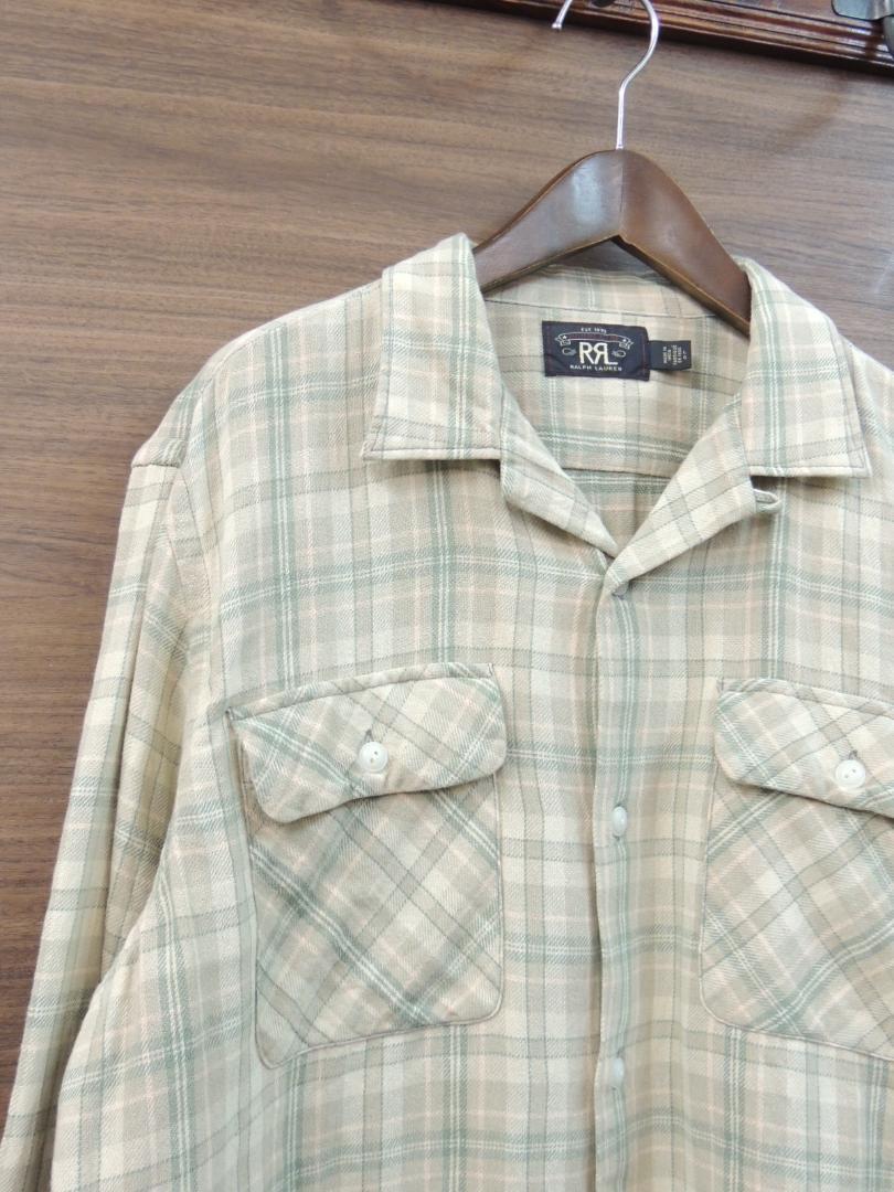 RRL CAMP LONG SLEEVE SPORT SHIRT ネルシャツ L