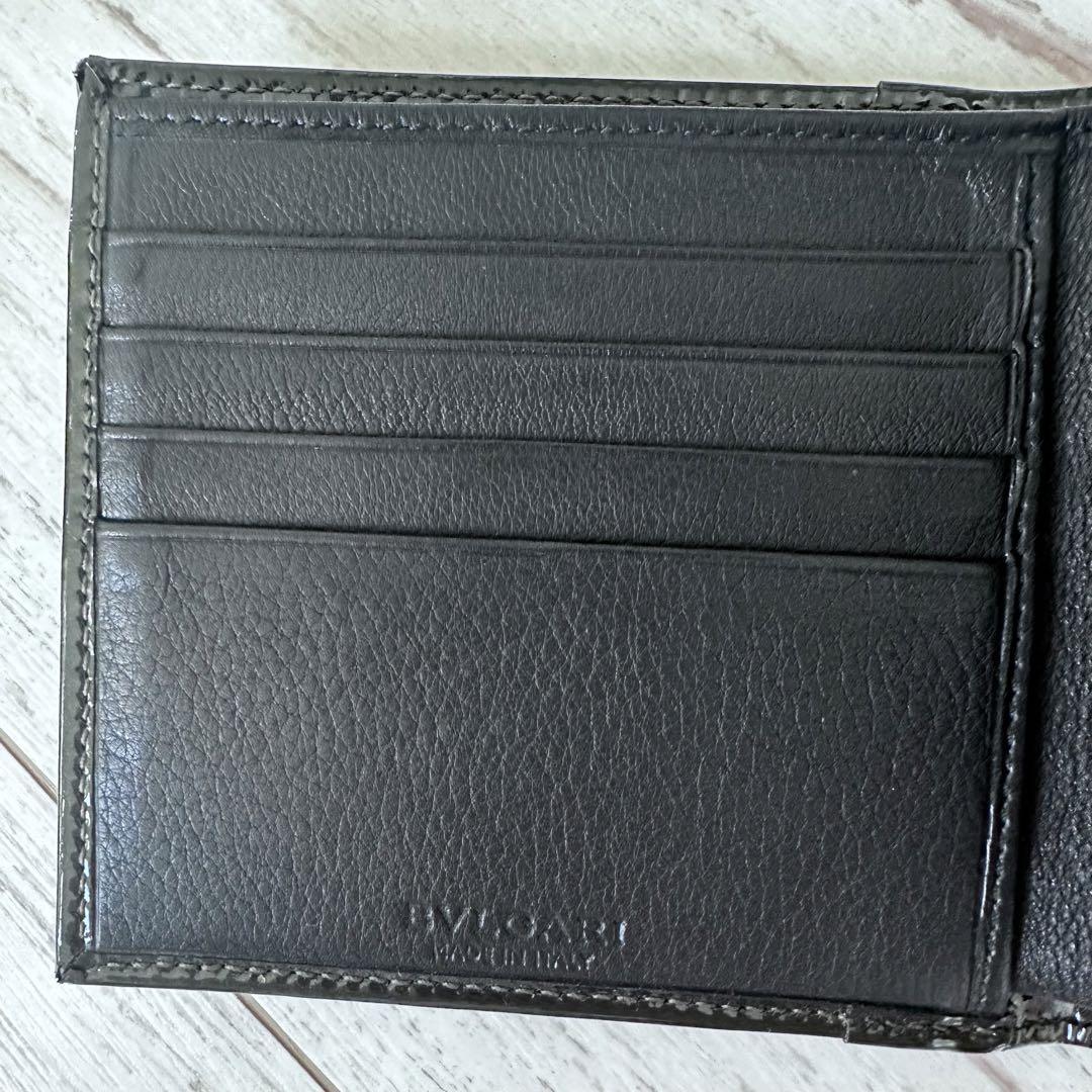 BVLGARI ブルガリ レオーニ 二つ折り 財布 ネイビー