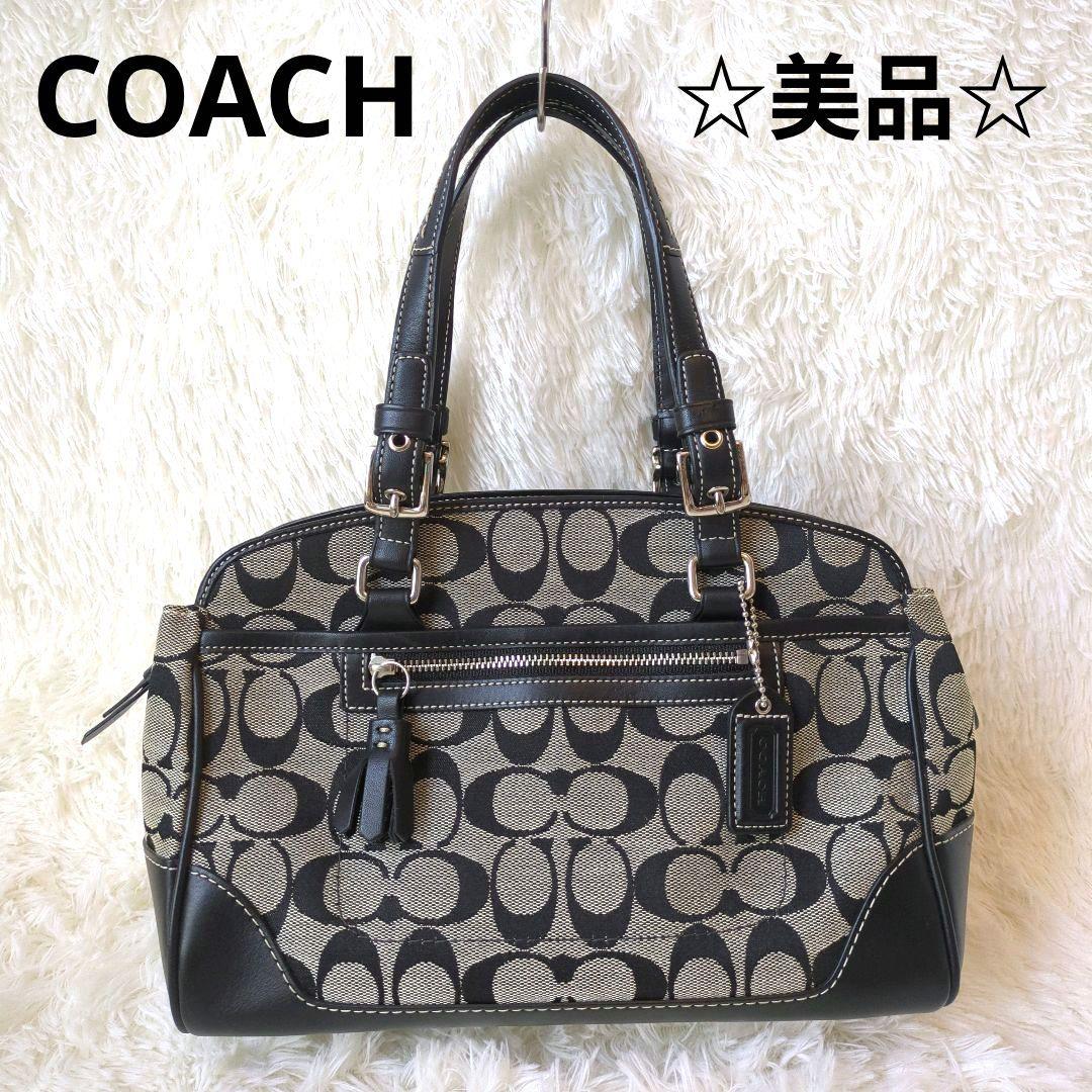 日本人気超絶の ☆ 美品 ☆COACH トートバッグ シグネチャー ジャガード コーチ バッグ
