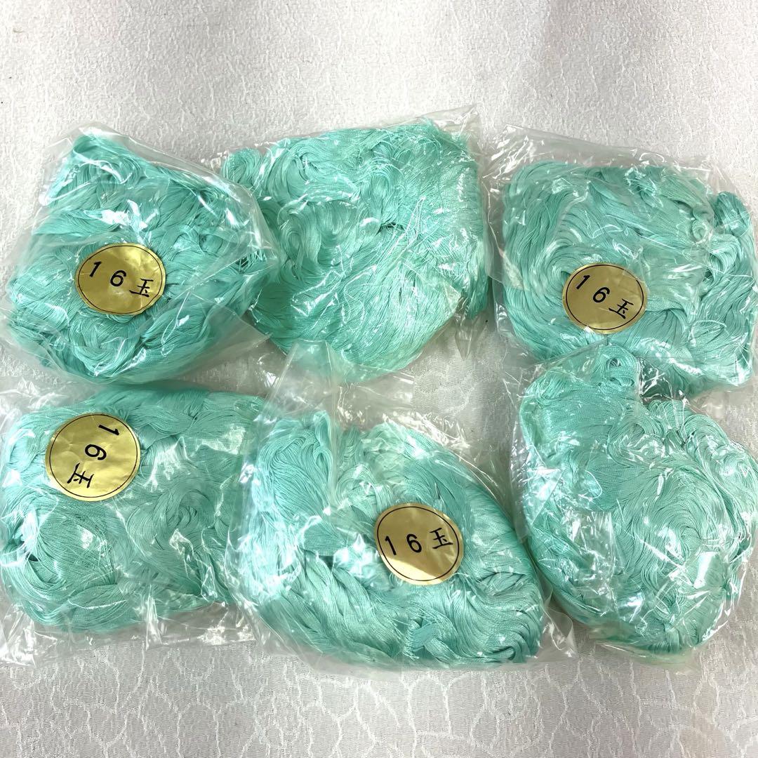 6個セット✨組み合わせ自由✨組紐 シルク糸 絹糸 16玉　エメラルドグリーン　緑