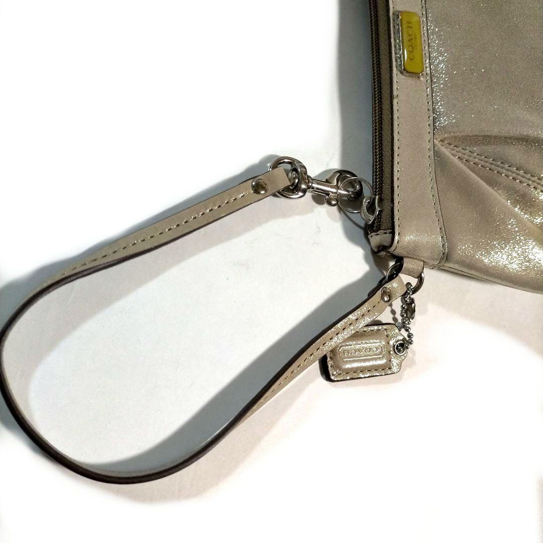 激レア コーチ アクセサリーポーチ 小物入れ リストレット 革 ラメ ゴールド 激レア コーチ アクセサリーポーチ 小物入れ リストレット 革 ラメ ゴールド